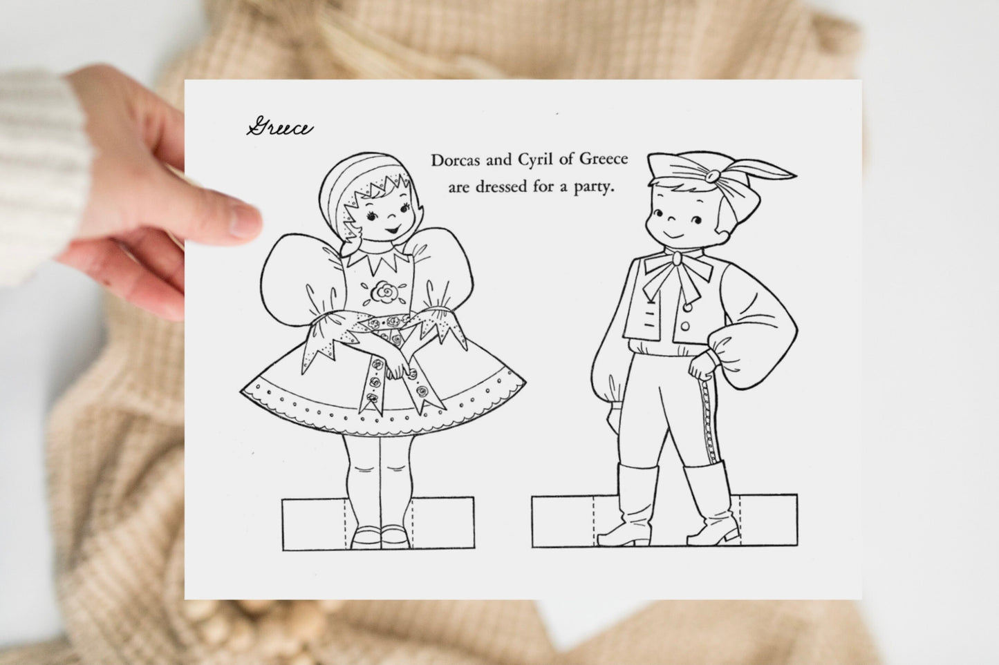 Children of Other Lands Vintage Coloring Pages