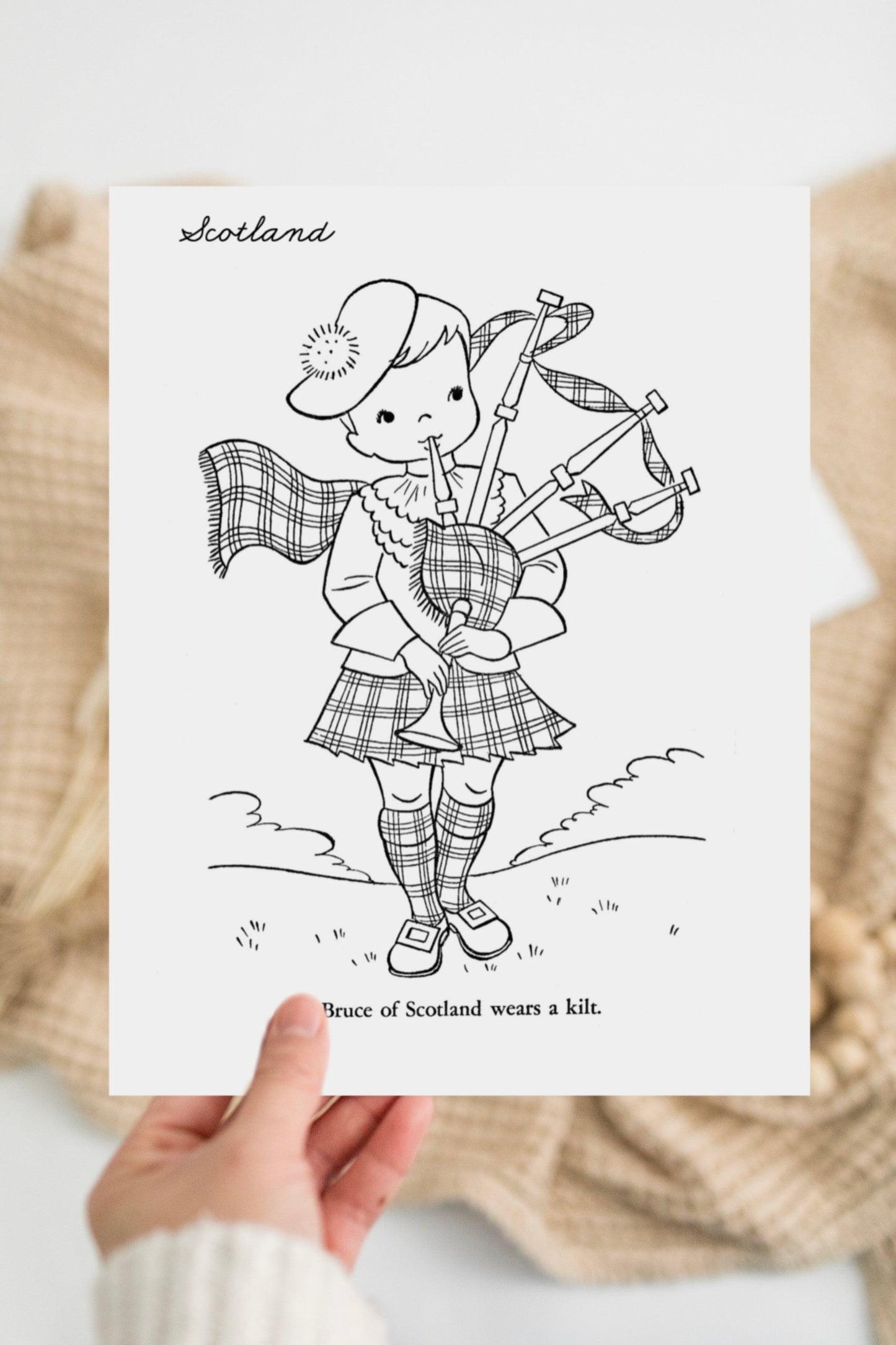 Children of Other Lands Vintage Coloring Pages