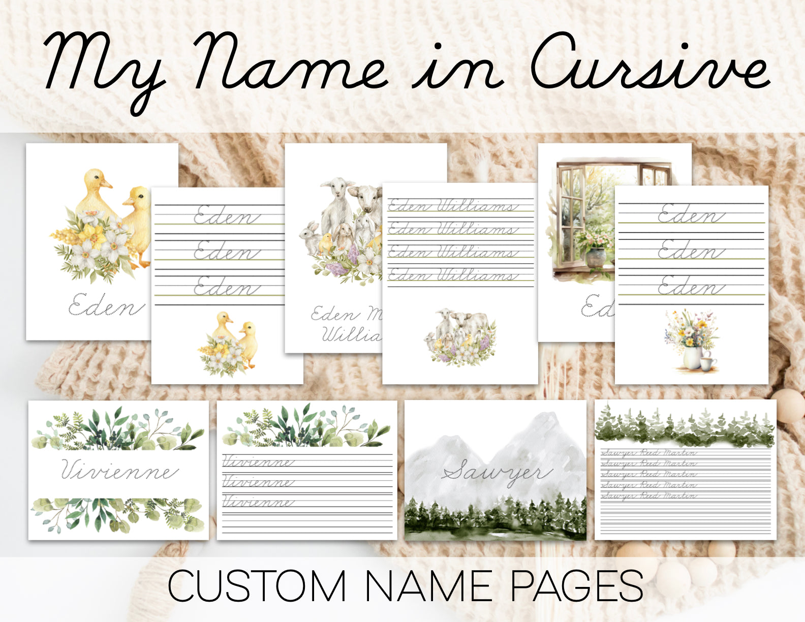 My Name in Cursive: Custom Cursive Name Pages DIGITAL DOWNLOAD – Verily ...