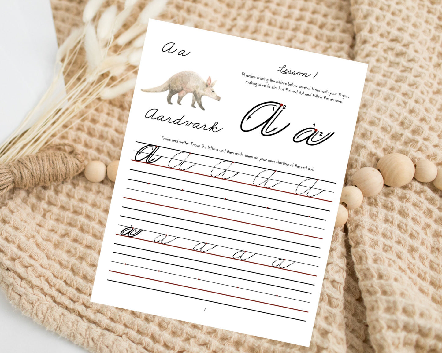 Animals A - Z Cursive Book