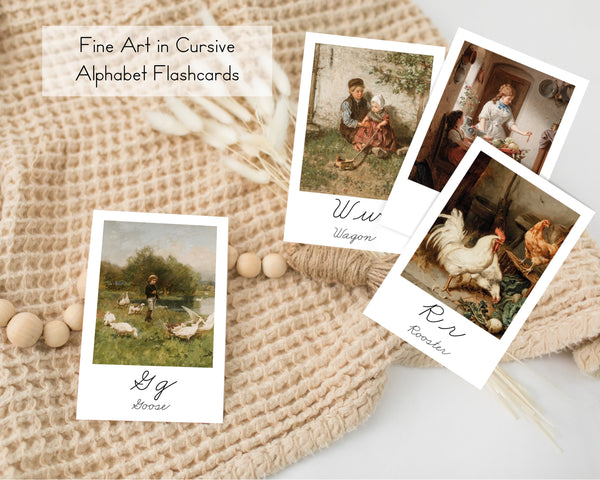 Fine Art in Cursive Flashcards - Digital Download – Verily Schoolhouse Shop