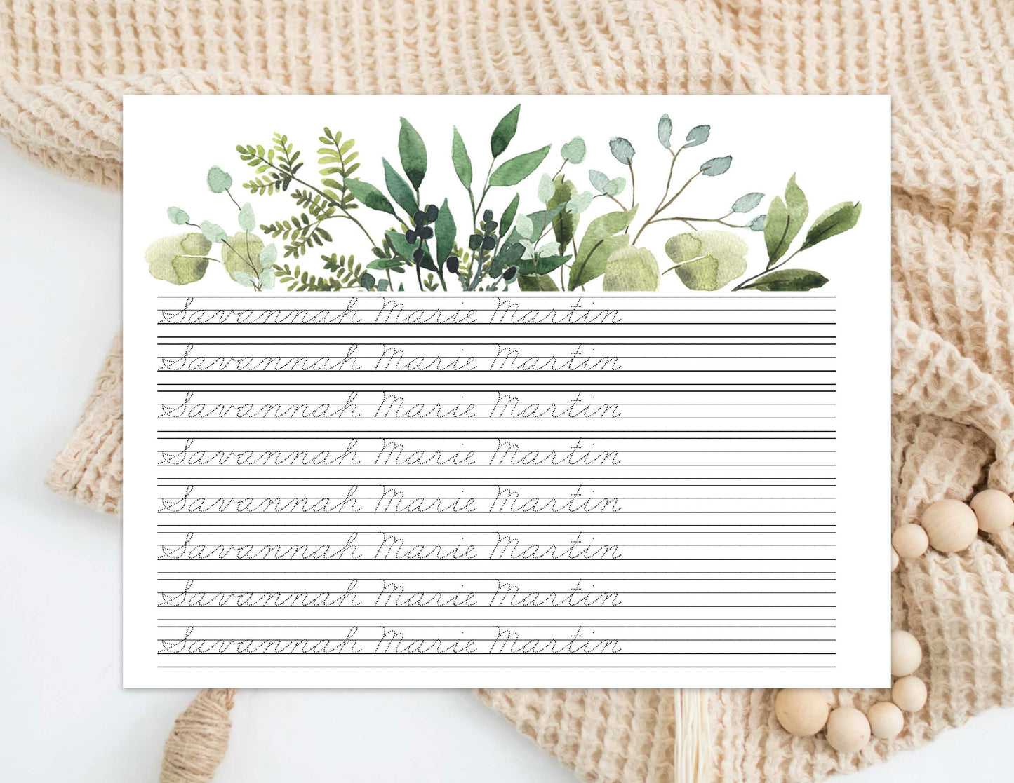 Custom Name Pages - Green Foliage