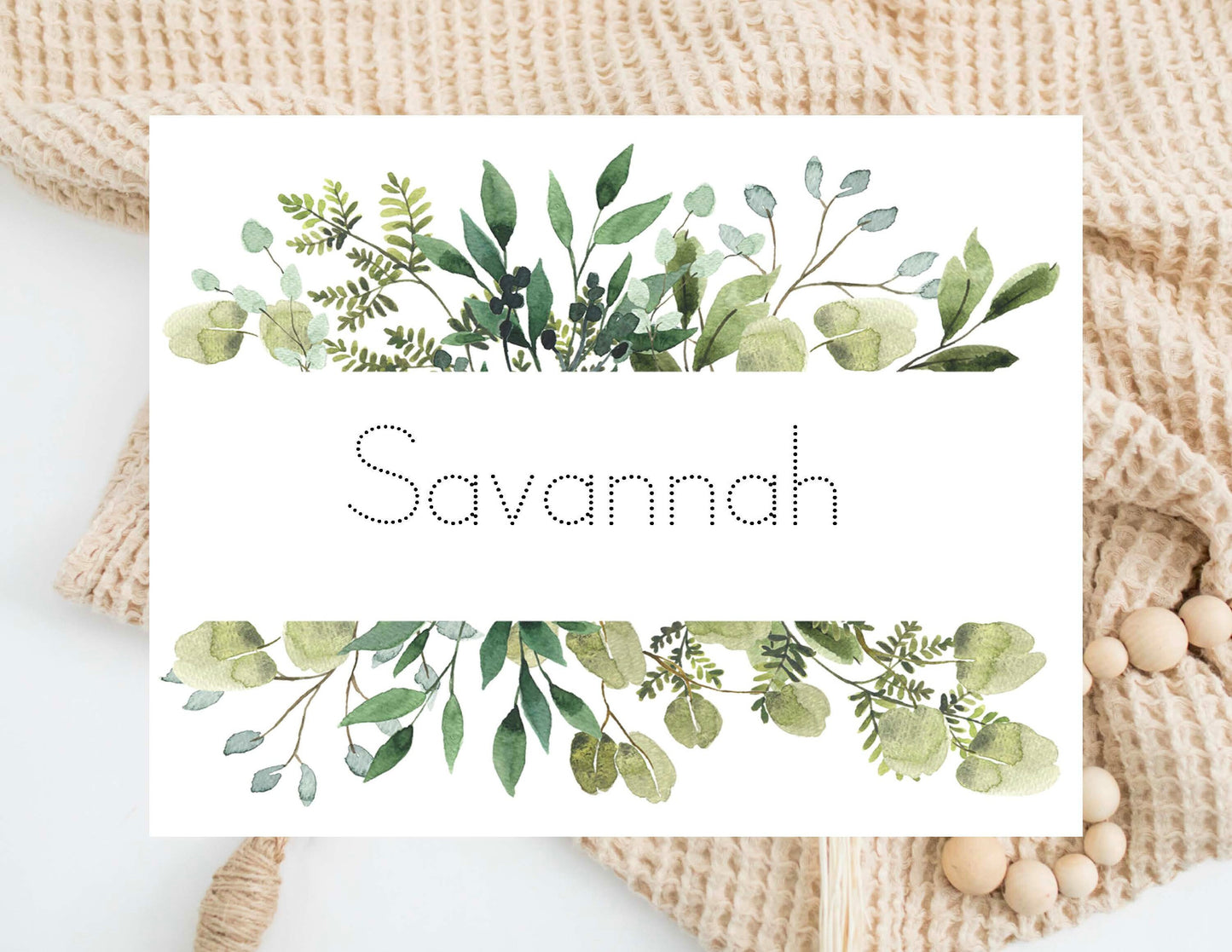 Custom Name Pages - Green Foliage