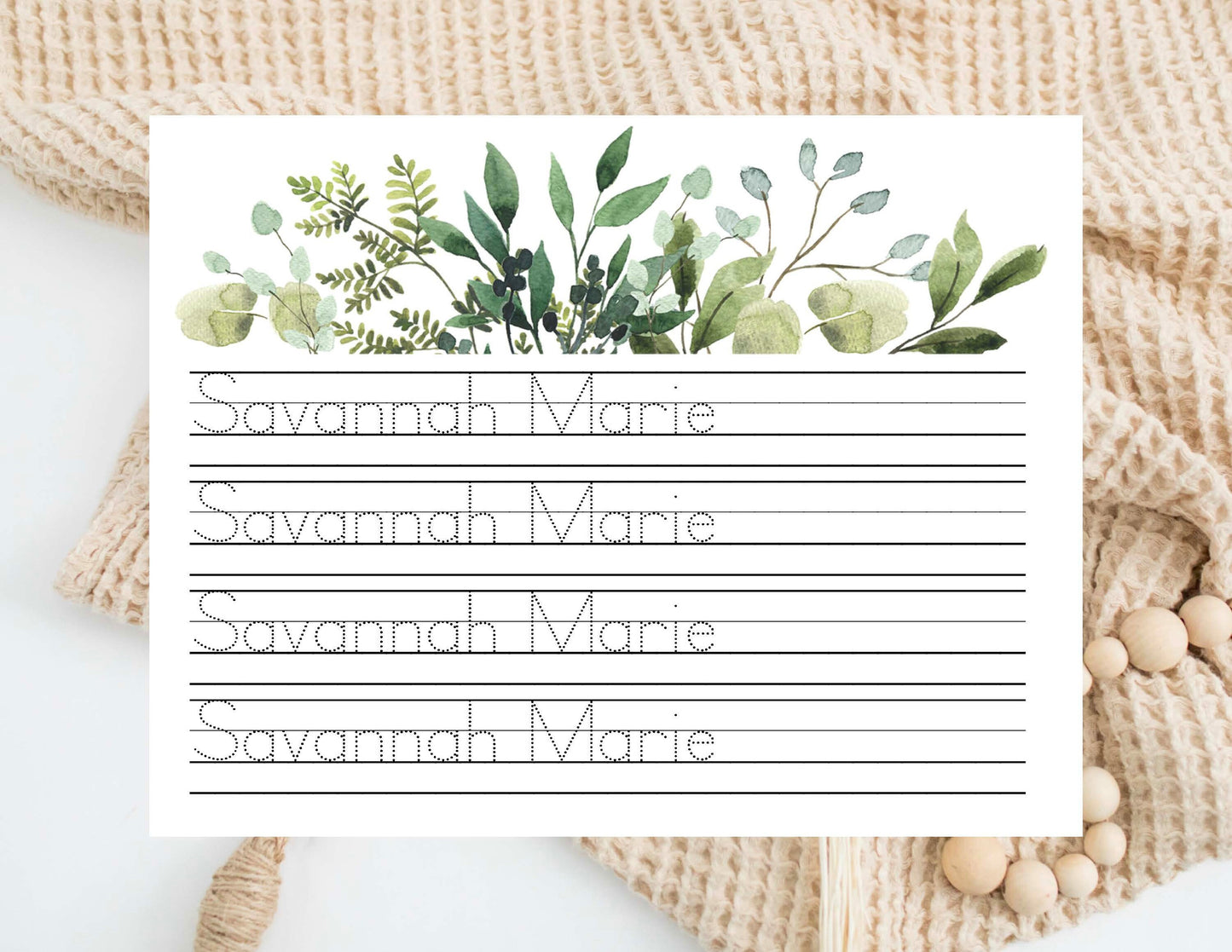 Custom Name Pages - Green Foliage