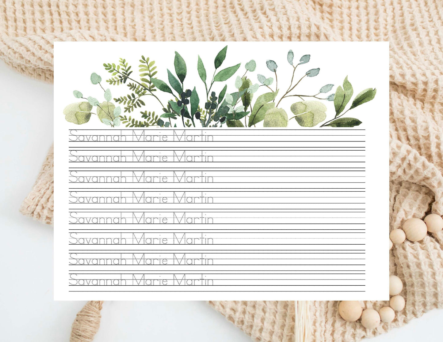 Custom Name Pages - Green Foliage