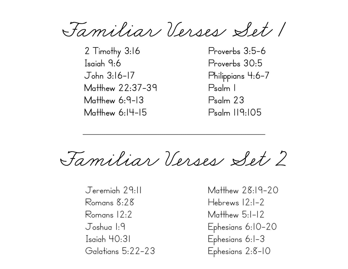 Bible Memory Verse Cards